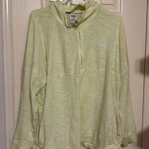 PINK‎ Lime Green Wash Half-Zip Sweatshirt/Hoodie